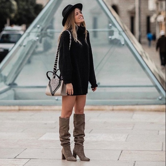 Zara tall taupe high heeled leather - Picture 4 of 8